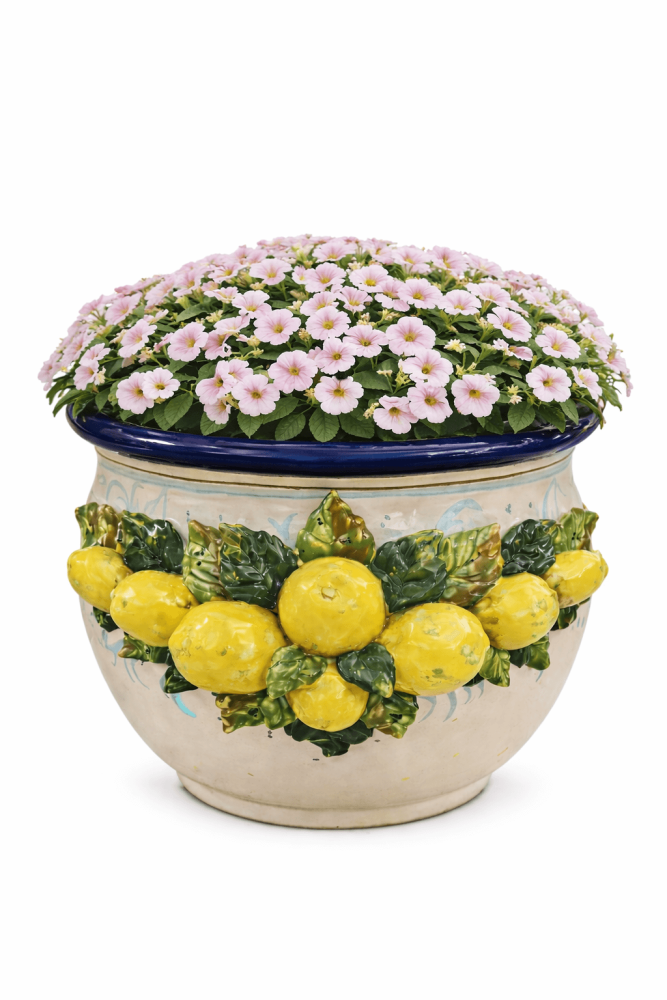 Preview: Vase en céramique artisanale de Toscane avec application citron